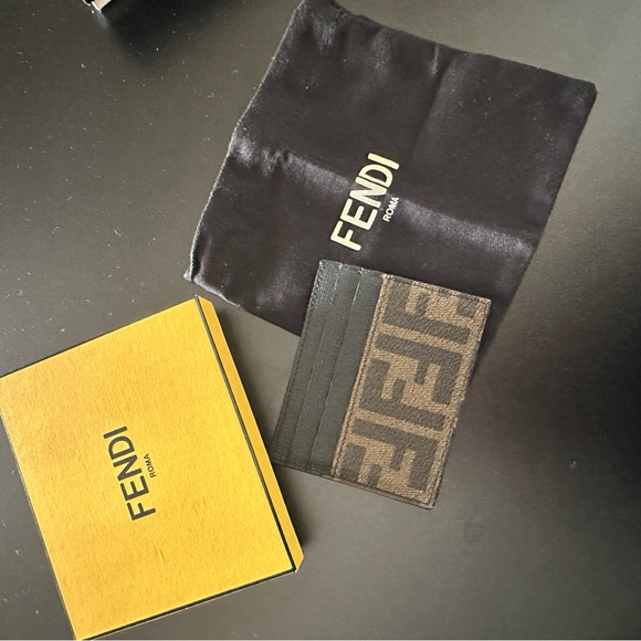Fendi Black and Brown Card Holder (original)